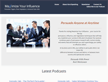 Tablet Screenshot of maximizeyourinfluence.com